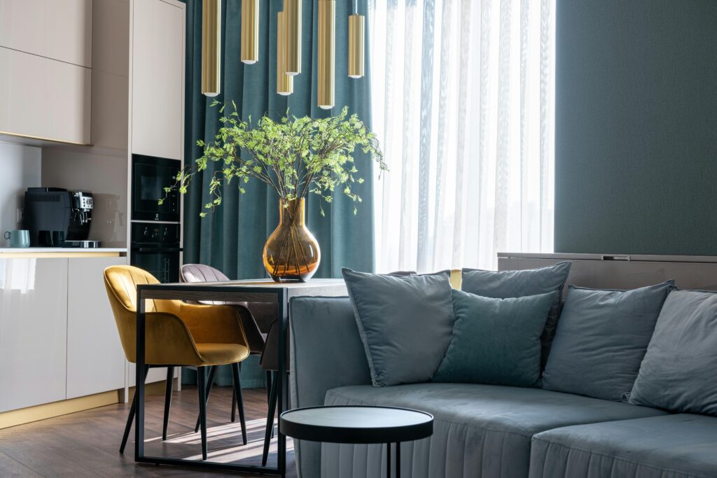 sell home with adam fisher interior of home with couch and espresso machine